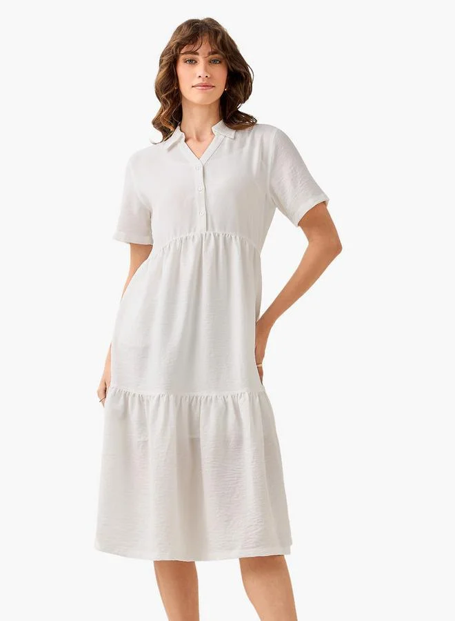 سبلاش فيڤ Tiered Midi Dress with Collar